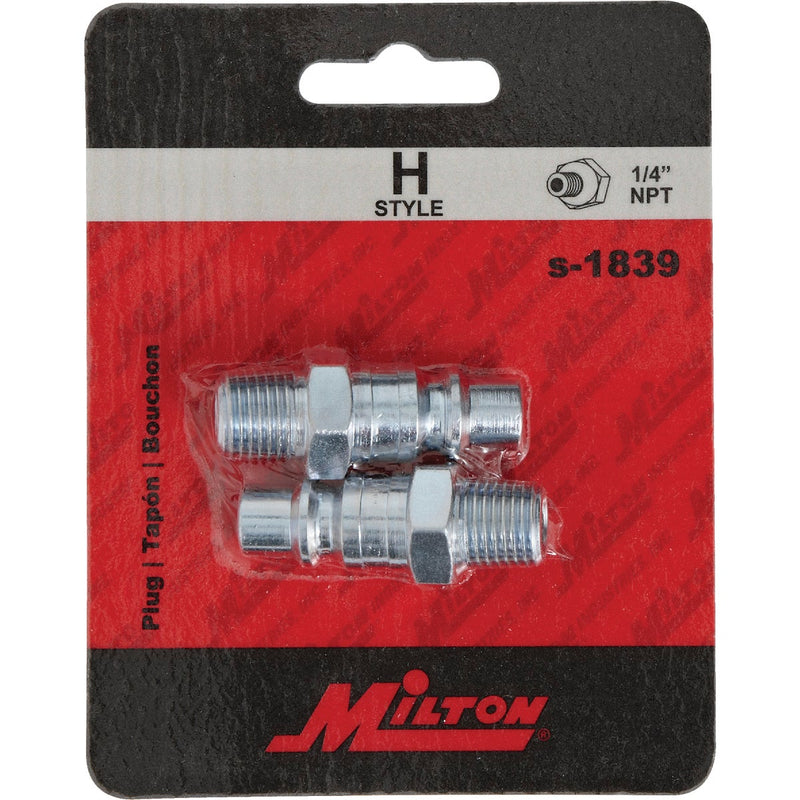 Milton 1/4 In. NPT H-Style Male Steel-Plated Plug