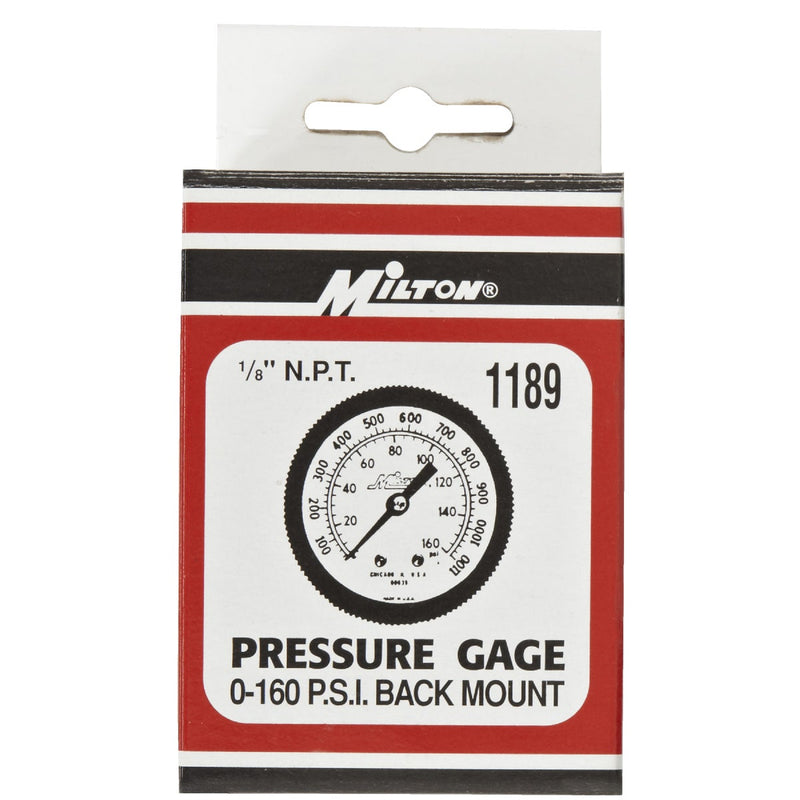 Milton 1/8 In. NPT Back Mount Mini Pressure Gauge