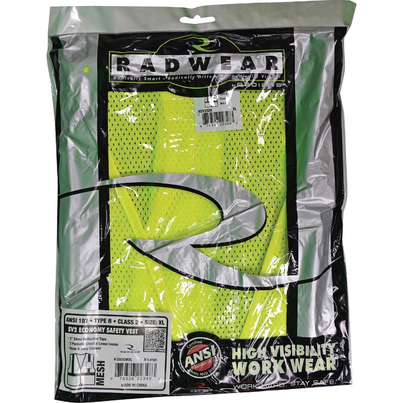 Safety Works Professional ANSI Class 2 Hi Vis Lime Mesh Safety Vest, 1 Size Fits Most