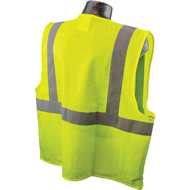 Safety Works Professional ANSI Class 2 Hi Vis Lime Mesh Safety Vest, 1 Size Fits Most