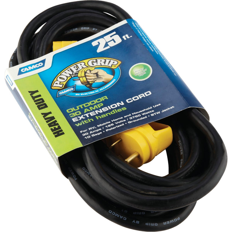 Camco PowerGrip 25Ft. 30A 125 10 Gauge RV Extension Cord