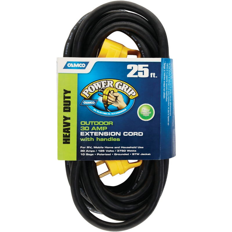 Camco PowerGrip 25Ft. 30A 125 10 Gauge RV Extension Cord