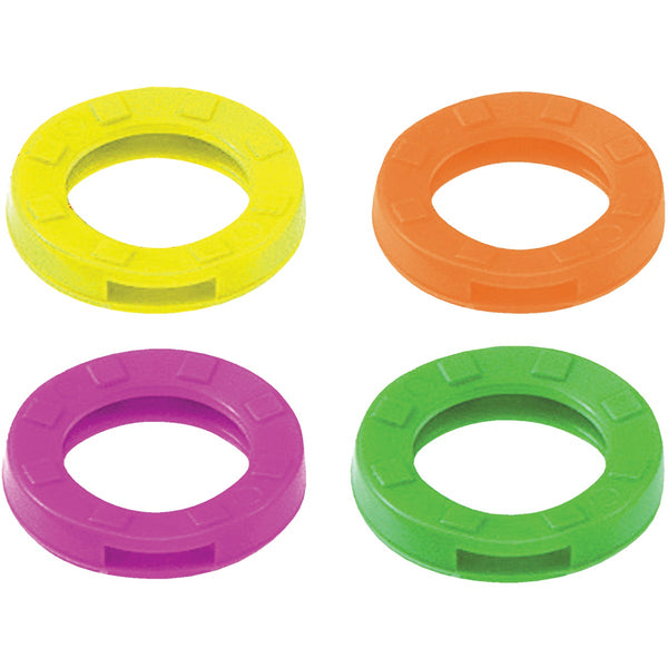 Lucky Line Vinyl Medium Size Key Identifier Ring, Assorted Neon Colors (200-Pack)