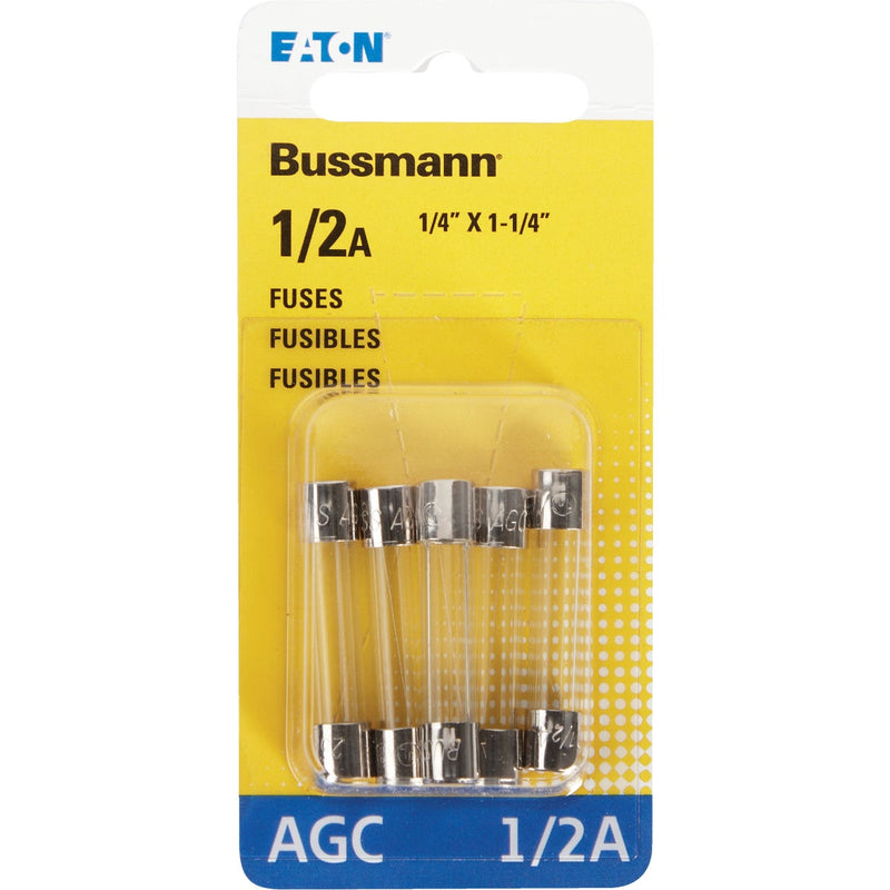 Bussmann 1/2-Amp 250-Volt AGC Glass Tube Automotive Fuse (5-Pack)