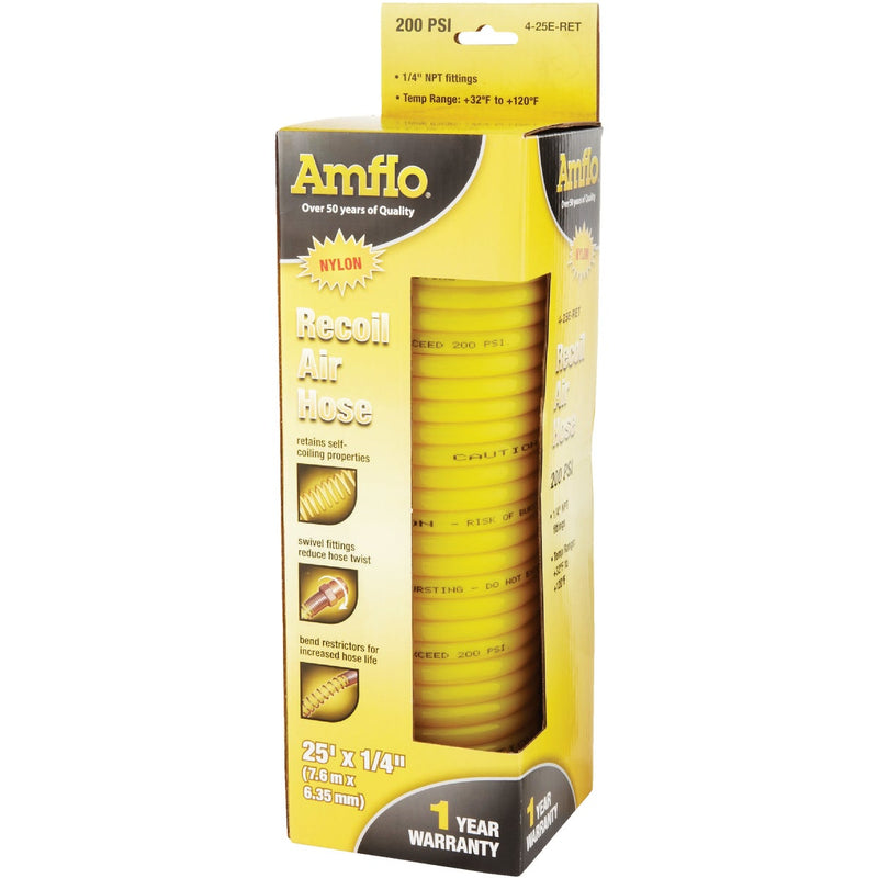 Amflo 1/4 In. x 25 Ft. Nylon Recoil Air Hose