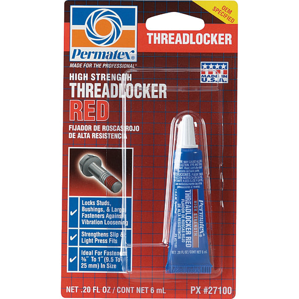 PERMATEX 0.2 Oz. Red High Strength Threadlocker