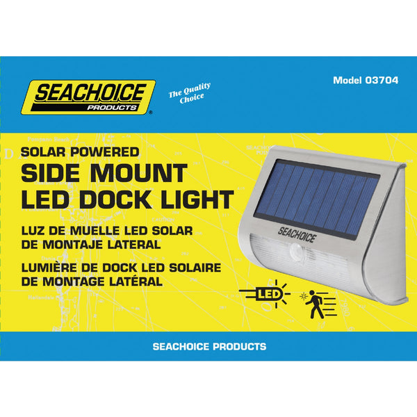 Seachoice 3.75 In. x 5 In. x 1.75 In. Silver LED Side Mount Solar Deck Light