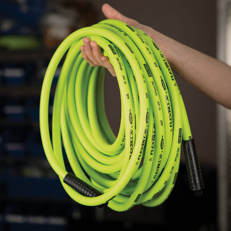 Flexzilla 3/8 In. x 100 Ft. Polymer-Blend Air Hose with 1/4 In. MNPT Fittings