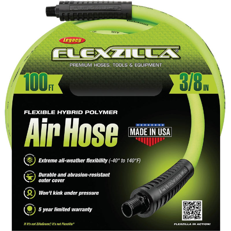 Flexzilla 3/8 In. x 100 Ft. Polymer-Blend Air Hose with 1/4 In. MNPT Fittings