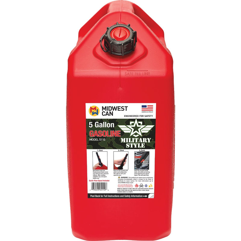 Midwest Can 5 Gal. Plastic Military Gasoline Can