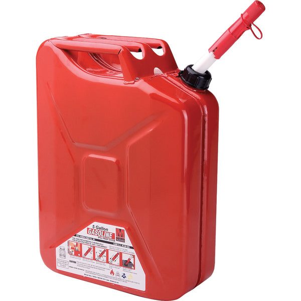 Midwest Can 5 Gal. Steel Gasoline Fuel Can, Red