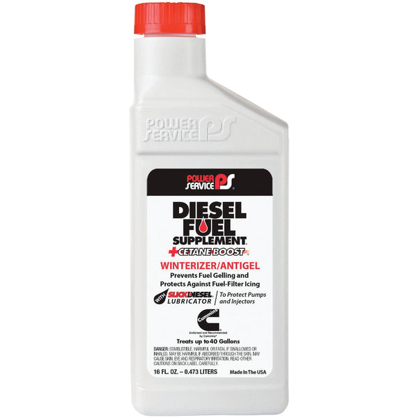 Power Service 12 Oz. Diesel Winterizer/Anti-Gel Fuel Supplement + Cetane Boost