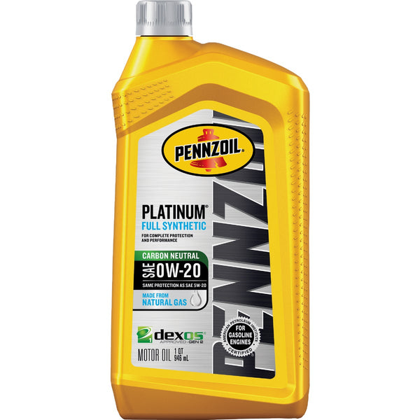 Pennzoil Platinum Full Synthetic SAE OW-20 Quart Motor Oil
