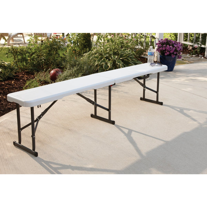 Lifetime 6 Ft. White Granite Fold-In-Half Bench