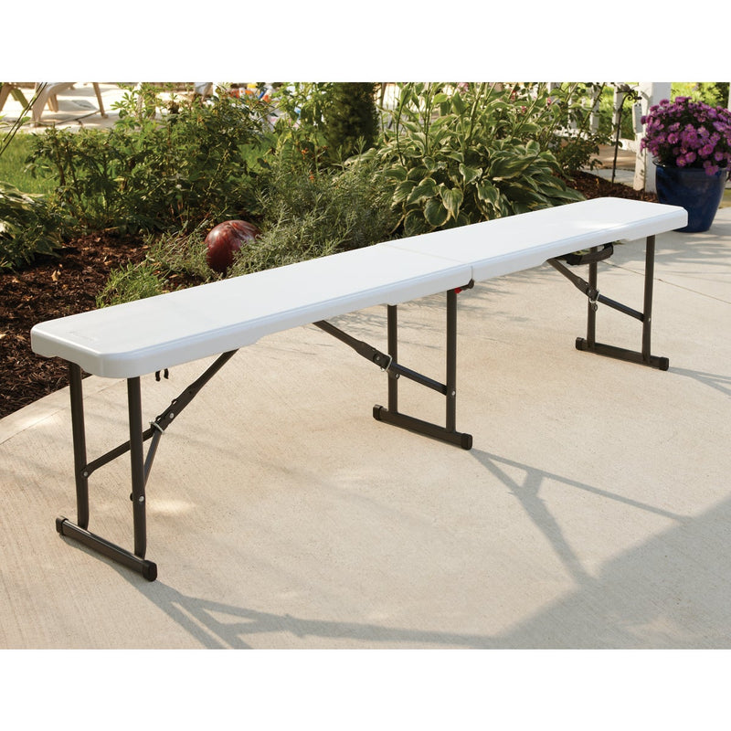 Lifetime 6 Ft. White Granite Fold-In-Half Bench