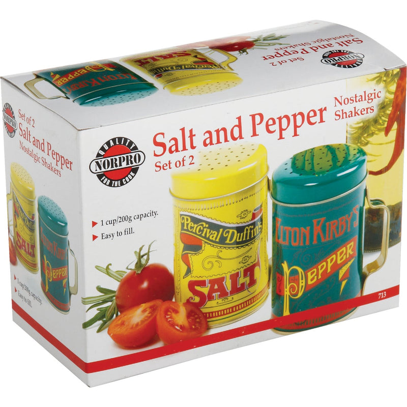 Norpro 10 Oz. Tin Nostalgic Salt & Pepper Shaker Set