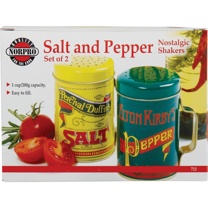 Norpro 10 Oz. Tin Nostalgic Salt & Pepper Shaker Set