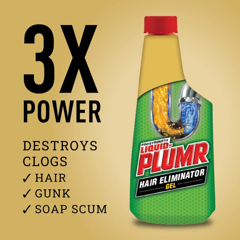 Liquid Plumr Hair Clog Eliminator 16 Oz. Gel Drain Opener & Cleaner