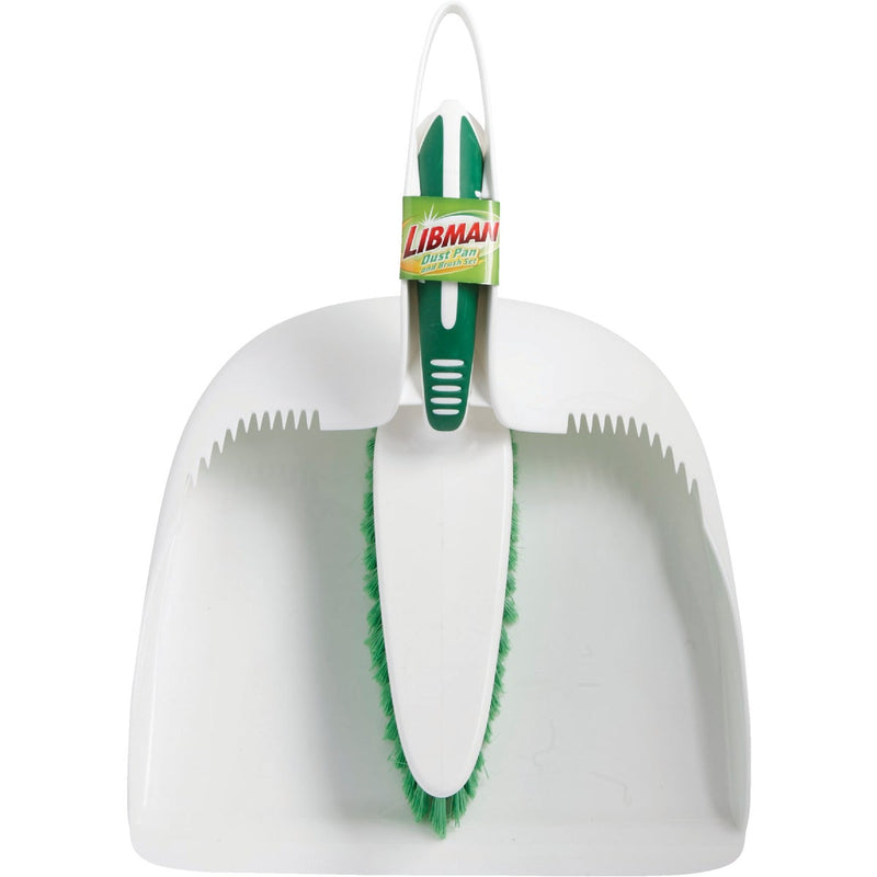 Libman White Plastic Dust Pan & Brush Set