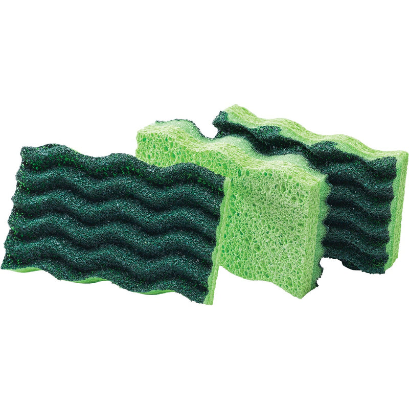 Libman 4.5 In. x 3 In. Yellow & Green Heavy Duty Sponge (3-Count)