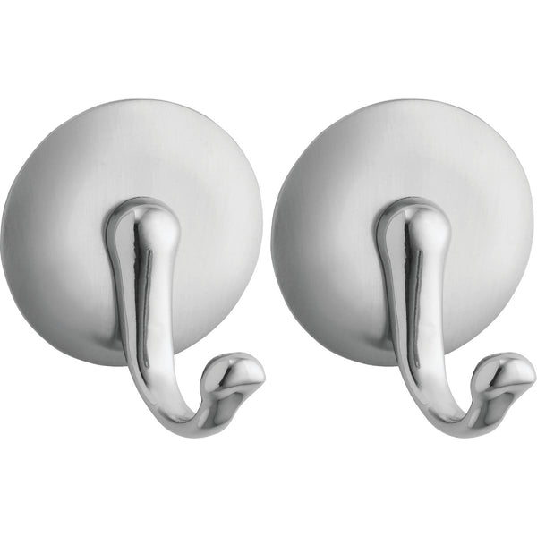 iDesign York Round Silver Metal Adhesive Hook (2-Pack)