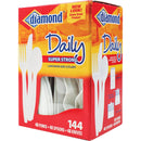 Diamond Heavy-Duty Plastic Cutlery Set (144-Piece)