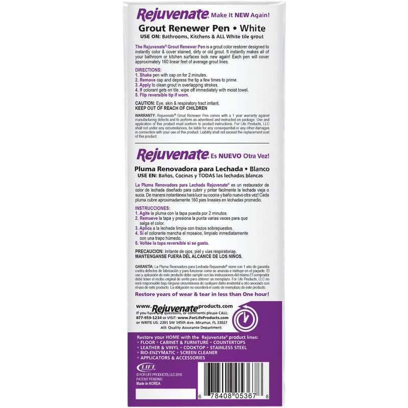 Rejuvenate Grout Renewer Pen, White (2 Count)