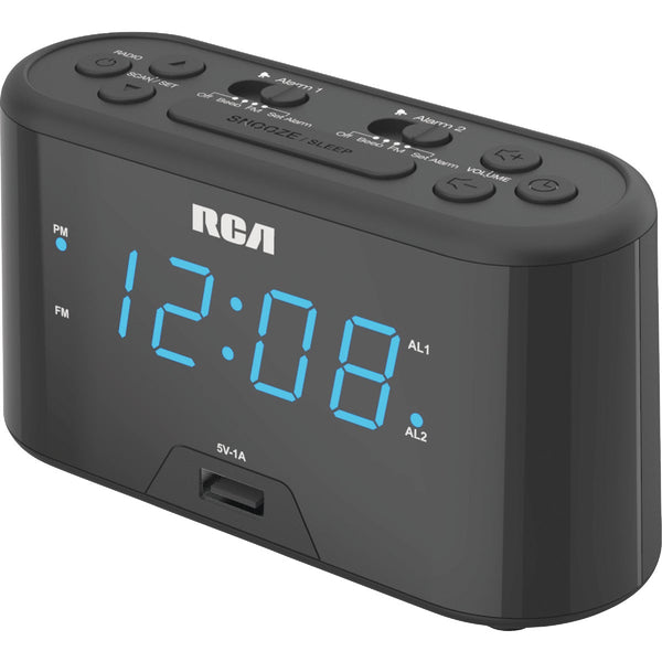 RCA USB Dual Alarm Clock Radio