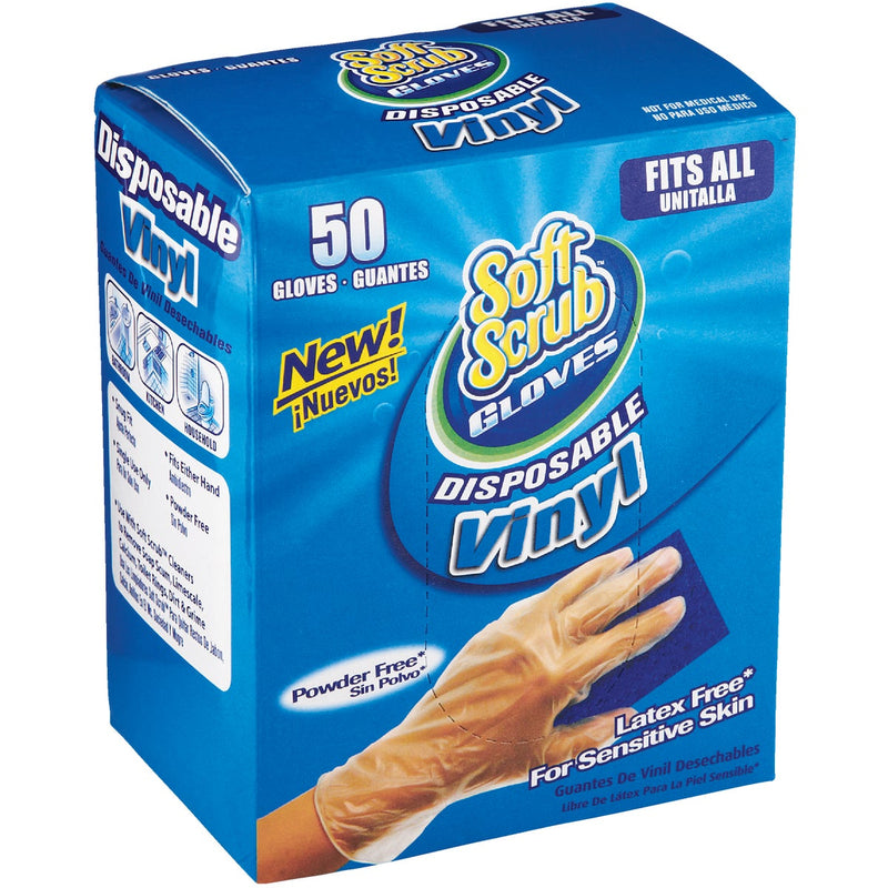 Soft Scrub 1 Size Fits All Vinyl Disposable Glove (50-Pack)