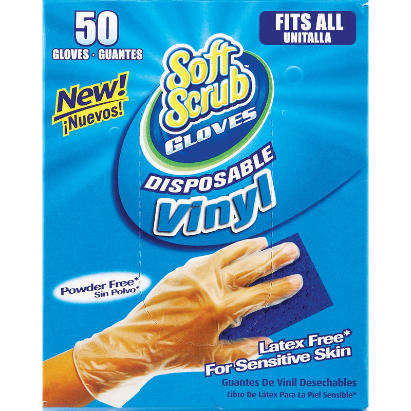 Soft Scrub 1 Size Fits All Vinyl Disposable Glove (50-Pack)