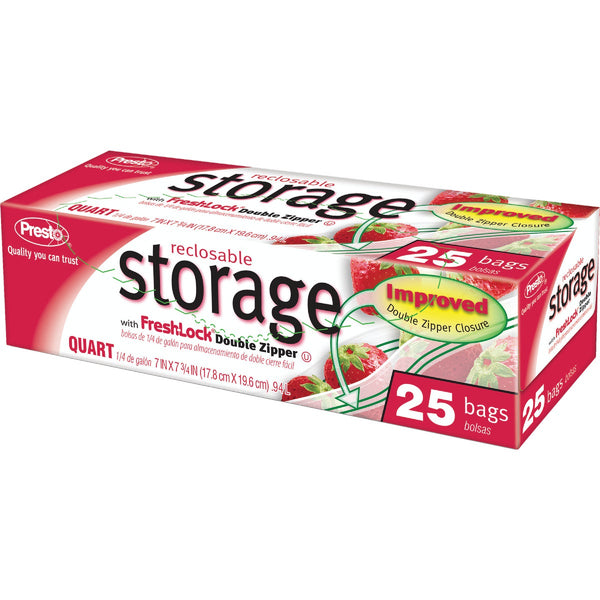 Presto 1 Qt. Reclosable Food Storage Bag (25 Count)