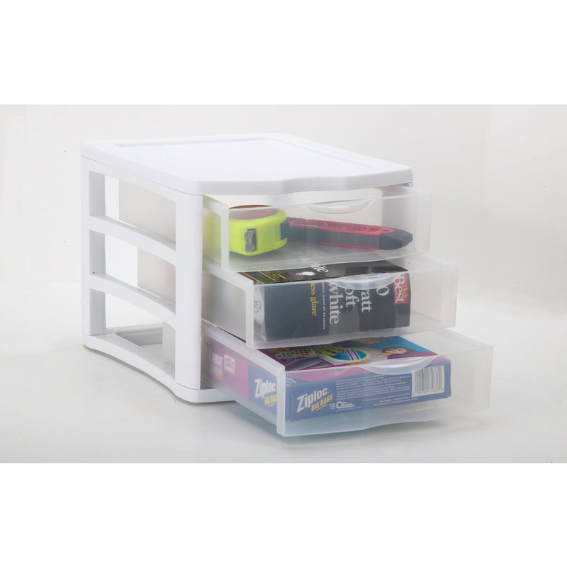 Sterilite ClearView 10 In. x 10 In. x 13.5 In. White 3-Drawer Storage Unit