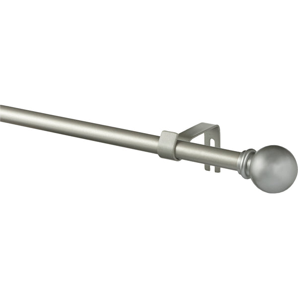 Kenney Chelsea 28 In. To 48 In. 5/8 In. Single Silver Curtain Rod