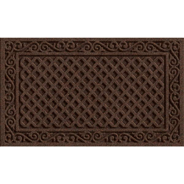 Apache Textures Walnut 18 In. x 30 In. Carpet/Recycled Rubber Door Mat