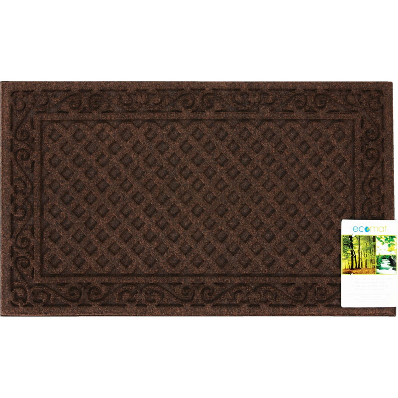 Apache Textures Walnut 18 In. x 30 In. Carpet/Recycled Rubber Door Mat