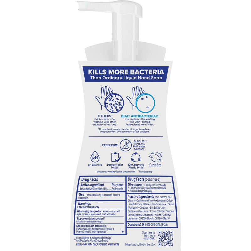 Dial Antibacterial Defense 7.5 Oz. Spring Water + Aloe Foaming Hand Soap