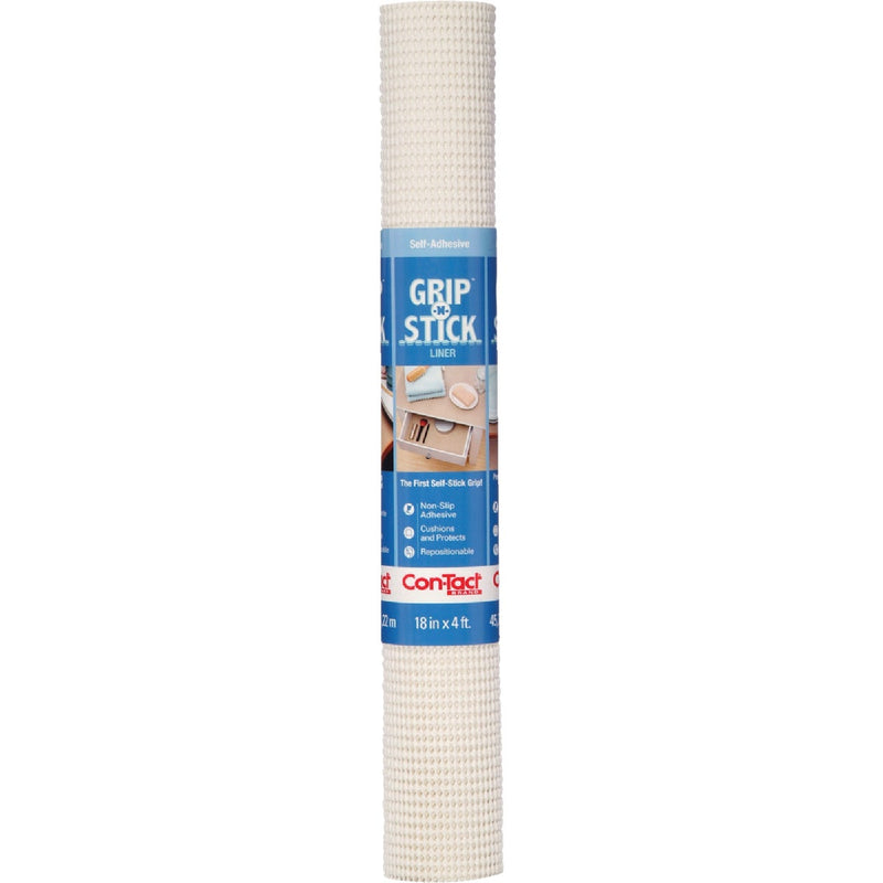 Con-Tact Grip-N-Stick 18 In. x 4 Ft. White Self-Adhesive Shelf Liner