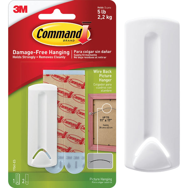3M Command Wire-Backed Picture Hanger, White, 1 Hanger, 2 Strips