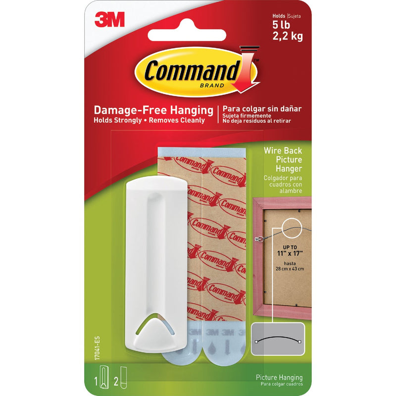 3M Command Wire-Backed Picture Hanger, White, 1 Hanger, 2 Strips