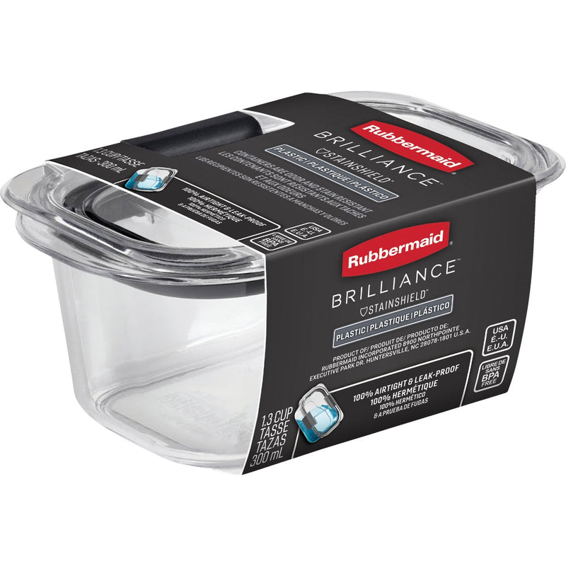 Rubbermaid Brilliance 1.3 C. Clear Rectangle Food Storage Container