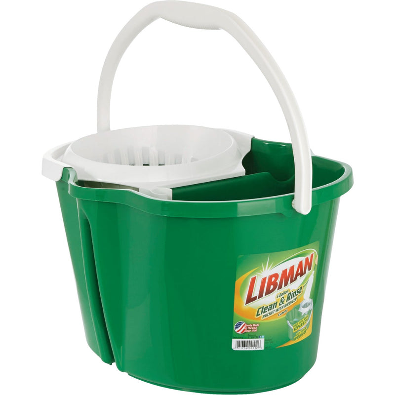 Libman 4 Gal. Green Clean & Rinse Bucket with Wringer