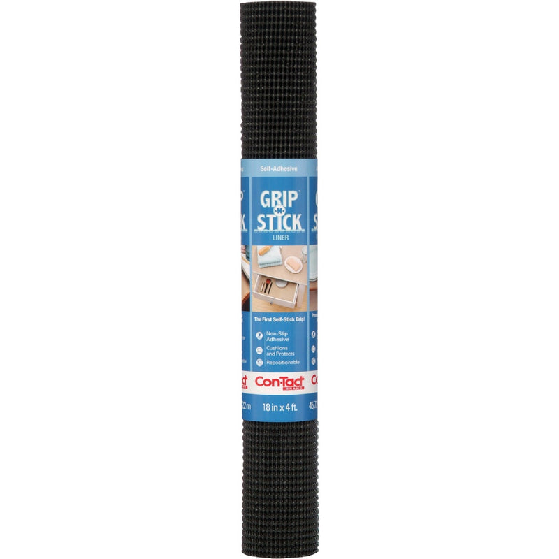 Con-Tact Grip-N-Stick 18 In. x 4 Ft. Black Self-Adhesive Shelf Liner