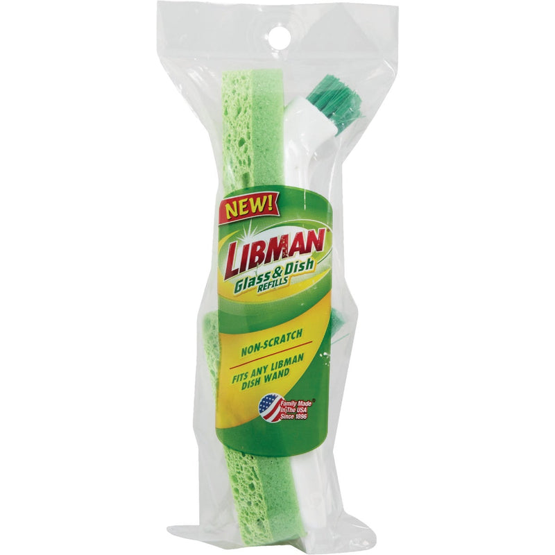 Libman Polypropylene & Recycled PET Soap Dispensing Brush Refill with Scraper(2-Pack)