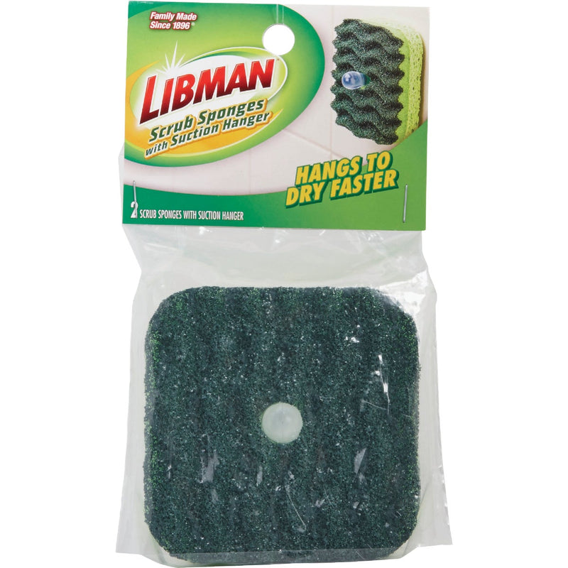 Libman 3.5 In. x 3.5 In. Green Scrub Sponge (2-Count)