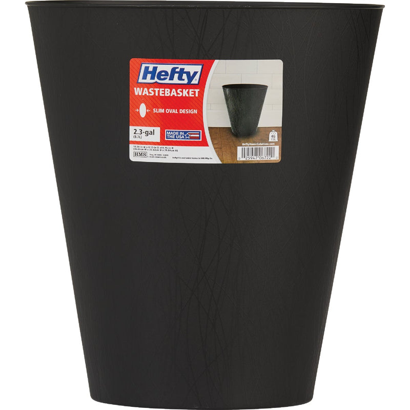 Hefty 2.3 Gal. Black Wastebasket