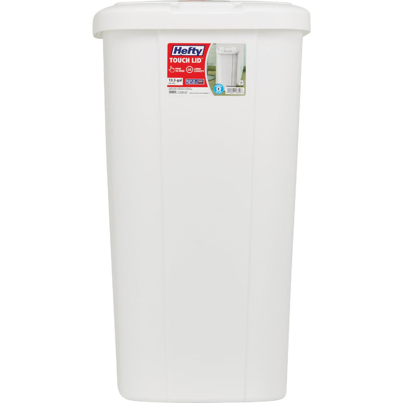 Hefty 13 Gal. White Wastebasket with Lid