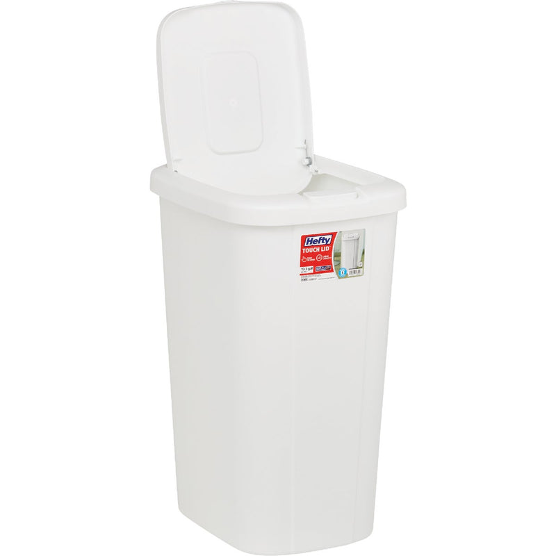 Hefty 13 Gal. White Wastebasket with Lid