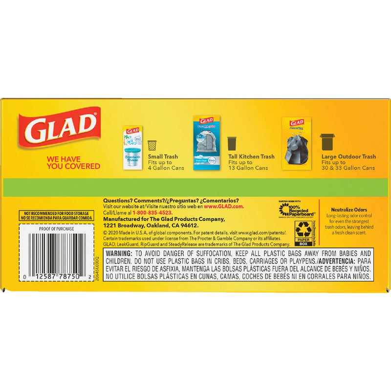 Glad Febreze 13 Gal. Gain Tall Kitchen White Trash Bag (80-Count)