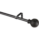 Kenney Woven Ball 28 In. To 48 In. 5/8 In. Single Brown Curtain Rod