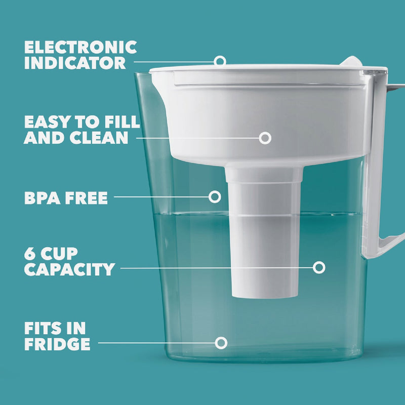 Brita White 6-Cup Water Filter Pitcher